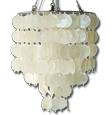 lámpara blanca natural del capiz